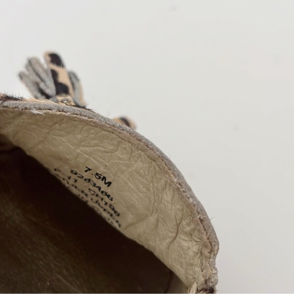 Sperry Leopard Print Calf Hair Tassel Loafers 7.5 Leather Slip On - Picture 10 of 11